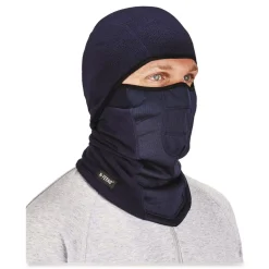 Clearance N-Ferno 6823 One Size Fits Most Fleece Hinged Balaclava Face Mask - Navy Masks