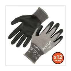Hot ProFlex 7072 ANSI A7 Nitrile-Coated CR Gloves, Gray, X-Large, 12/Pairs/Pack Work Gloves