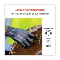 Hot ProFlex 7072 ANSI A7 Nitrile-Coated CR Gloves, Gray, X-Large, 12/Pairs/Pack Work Gloves
