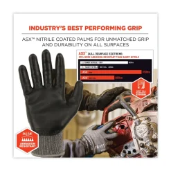 Clearance ProFlex 7072 ANSI A7 Nitrile-Coated CR Gloves, Gray, Large, 12 Pairs/Pack Work Gloves