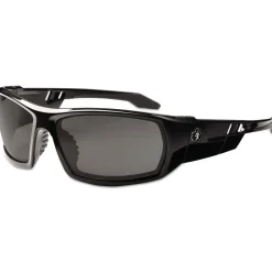 Hot Skullerz Odin Nylon/Polycarb Safety Glasses - Black Frame/Smoke Lens Eye Protection