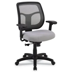 Sale 18.1 in. to 21.7 in. Seat Height Apollo Mid-Back Mesh Chair - Silver Seat, Silver Back, Black Base Office Furniture & Lighting