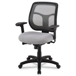 Sale 18.1 in. to 21.7 in. Seat Height Apollo Mid-Back Mesh Chair - Silver Seat, Silver Back, Black Base Office Furniture & Lighting