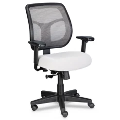 Sale 18.1 in. to 21.7 in. Seat Height Apollo Mid-Back Mesh Chair - Silver Seat, Silver Back, Black Base Office Furniture & Lighting