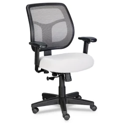 Sale 18.1 in. to 21.7 in. Seat Height Apollo Mid-Back Mesh Chair - Silver Seat, Silver Back, Black Base Office Furniture & Lighting