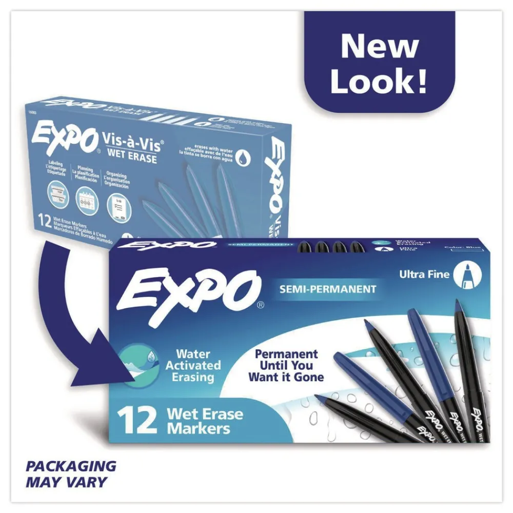 New Fine Bullet Tip Wet Erase Marker - Blue (1-Dozen) Pens, Pencils & Markers