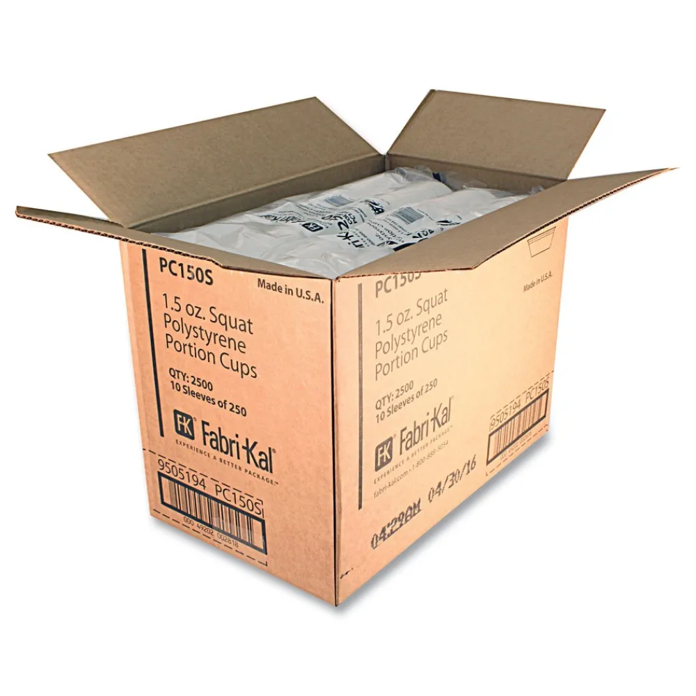 1.5 oz. Squat Plastic Portion Cups - Translucent (10/Carton) Tabletop And Serveware