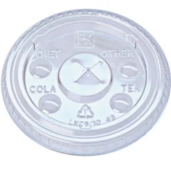 Online Kal-Clear/Nexclear X-Style Straw Slot/Flavor Buttons Plastic Drink Cup Lids Fits 9 oz. to 10 oz. Cold Cups - Clear (2500/Carton) Tabletop And Serveware