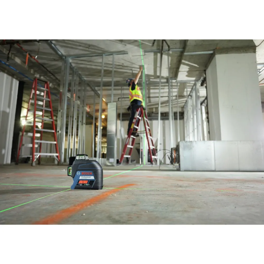 Outlet Factory Reconditioned 360 Degrees Green-Beam Three-Plane Leveling and Alignment-Line Laser Measuring Tools