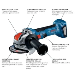Clearance Factory Reconditioned 18V Brushless Lithium-Ion 4-1/2 in. Cordless X-LOCK Angle Grinder (Tool Only) Angle Grinders