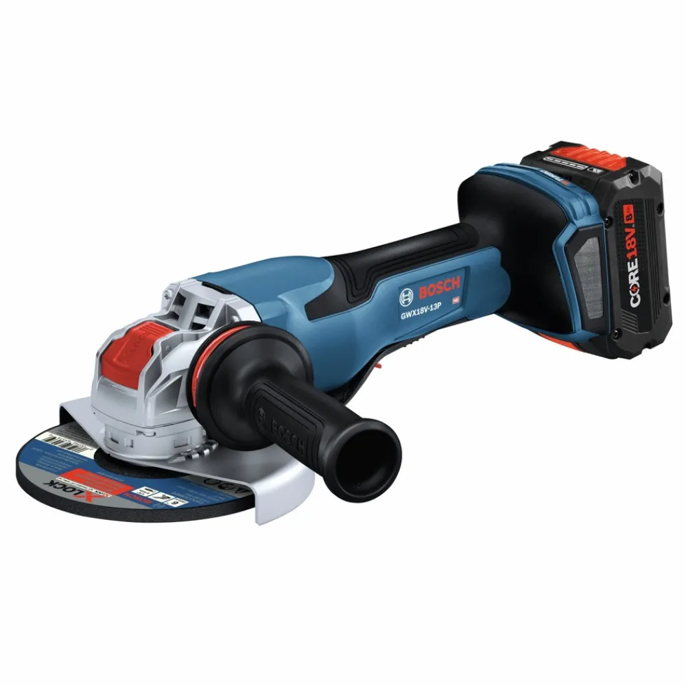 Best Factory Reconditioned 18V PROFACTOR Brushless Lithium-Ion 5 in. - 6 in. Cordless X-LOCK Angle Grinder Kit with No Lock-On Paddle Switch (8 Ah) Angle Grinders