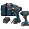 Hot Factory Reconditioned 18V Cordless Lithium-Ion 1/2 in. Drill Driver and Impact Driver Combo Kit (2 Ah) Combo Kits