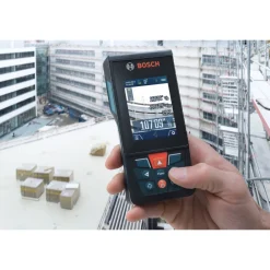 Clearance Factory Reconditioned 400 ft Cordless Bluetooth Laser Measure with Camera Viewfinder and AA Batteries Kit Measuring Tools