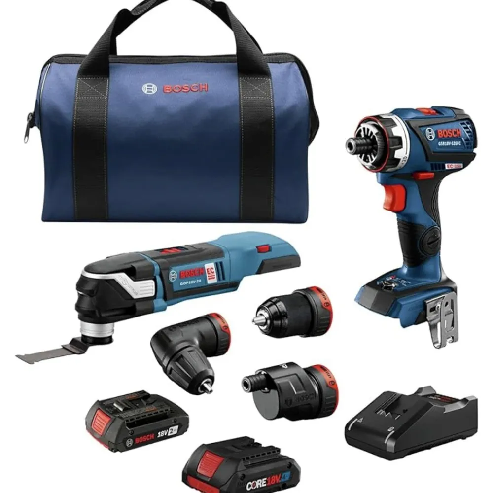 Discount Factory Reconditioned 18V Brushless Lithium-Ion Cordless Starlock Oscillating Multi-Tool and Drill Driver Combo Kit with 2 Batteries (2 Ah/4 Ah) Combo Kits