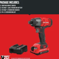Outlet Factory Reconditioned V20 Brushed Lithium-Ion 1/4 in. Cordless Impact Driver Kit (1.5 Ah) Impact Drivers|Impact Drivers