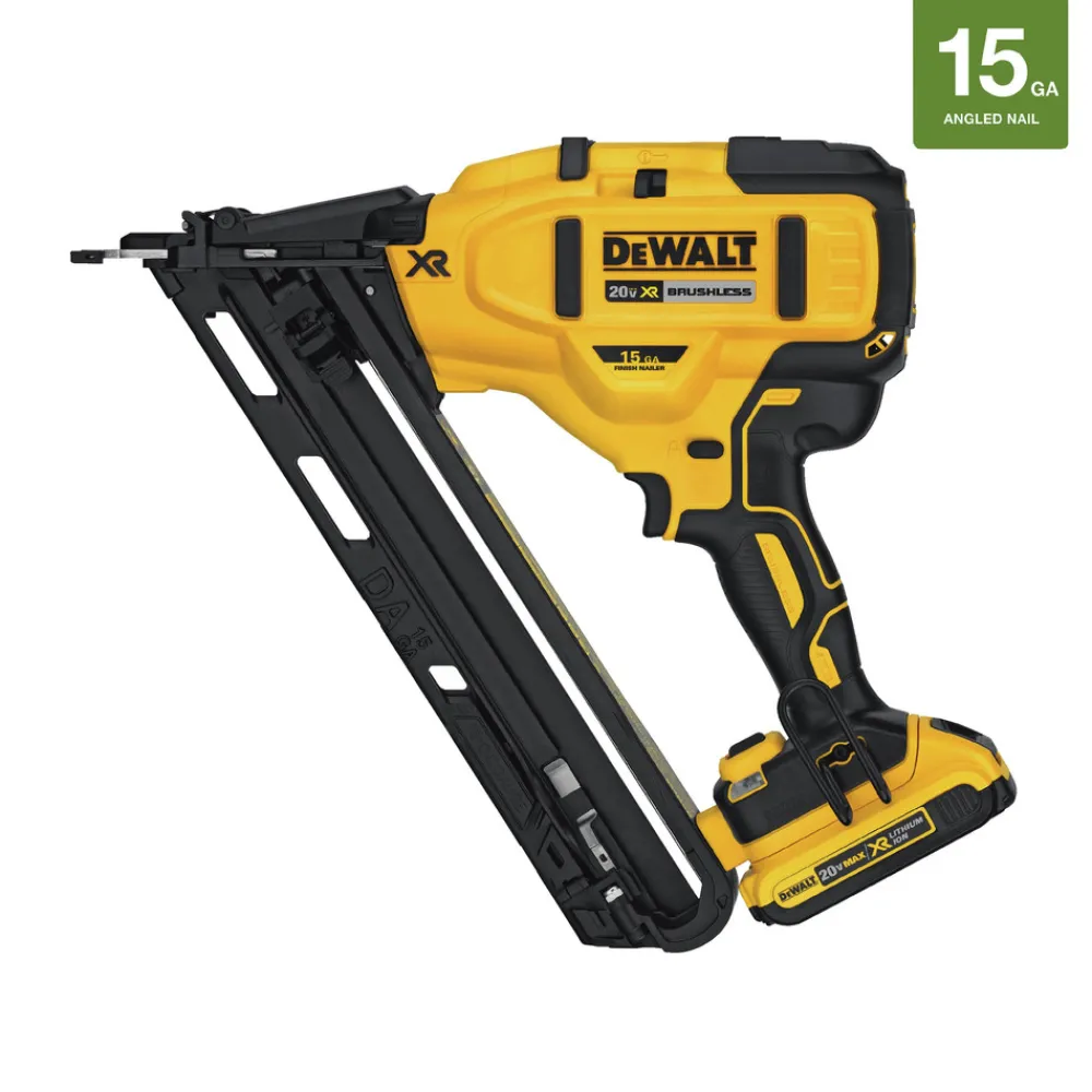 Online Factory Reconditioned 20V MAX XR 15 Gauge Cordless Angled Finish Nailer Nailers & Staplers