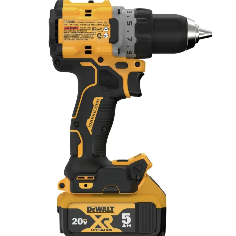 New Factory Reconditioned 20V MAX XR Lithium-Ion Brushless 1/2 in. Cordless Drill Driver Kit (5 Ah) Drill Drivers
