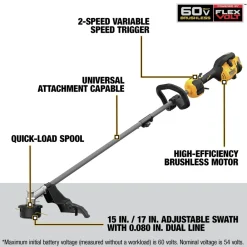 New Factory Reconditioned 60V MAX Brushless Lithium-Ion 17 in. Cordless String Trimmer (Tool Only) String Trimmers