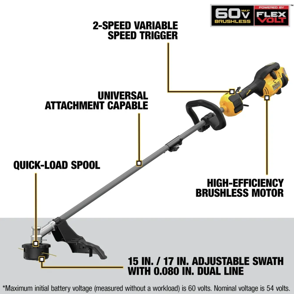 New Factory Reconditioned 60V MAX Brushless Lithium-Ion 17 in. Cordless String Trimmer (Tool Only) String Trimmers