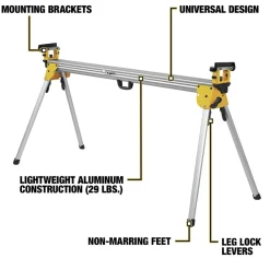 Discount Factory Reconditioned 9 in. x 150 in. x 32 in. Heavy-Duty Miter Saw Stand - Silver Power Tool Accessories