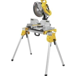 Hot Factory Reconditioned 11 in. x 36 in. x 32 in. Heavy Duty Work Stand with Miter Saw Mounting Brackets - Silver/Yellow Power Tool Accessories