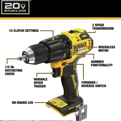 Hot Factory Reconditioned 20V MAX Lithium-Ion Brushless 1/2 in. Cordless Hammer Drill Kit (2 Ah) Hammer Drills