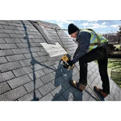 Outlet Factory Reconditioned 20V MAX Brushless Lithium-Ion 15 Degree Cordless Coil Roofing Nailer Kit (2 Ah) Nailers & Staplers