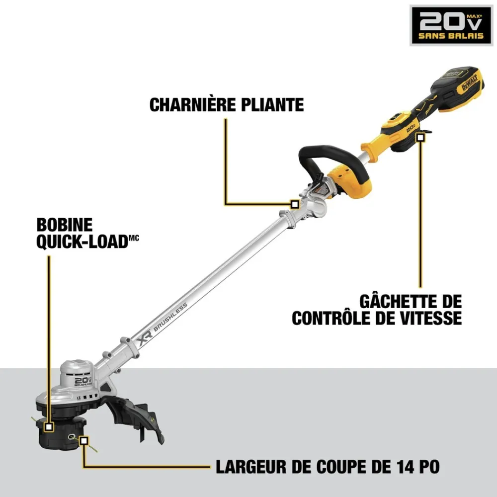 Clearance Factory Reconditioned 20V MAX XR Brushless Lithium-Ion 14 in. Cordless Folding String Trimmer/Handheld Blower Combo Kit (4 Ah) Outdoor Power Combo Kits