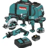 Factory Reconditioned 18V LXT Lithium-Ion Cordless 5-Tool Combo Kit with 2 Batteries (4 Ah) Combo Kits