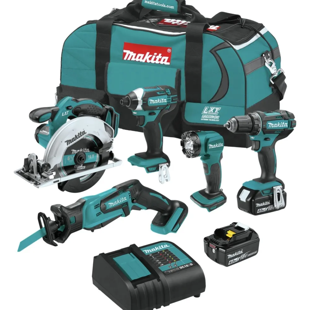 Factory Reconditioned 18V LXT Lithium-Ion Cordless 5-Tool Combo Kit with 2 Batteries (4 Ah) Combo Kits