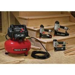 Factory Reconditioned 3-Piece Nailer and 0.8 HP 6 Gallon Oil-Free Pancake Air Compressor Combo Kit Combo Kits