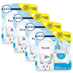 Hot PLUG 6.54 in. x 2.99 in. x 5.98 in. Air Freshener Warmer Start Kit - Clear/White (4/Carton) Odor Control
