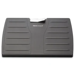 17.5 in. W x 13.13 in. D x 4.13 in. to 5.63 in. H Adjustable Locking Footrest with Microban - Black/Silver Office Furniture & Lighting