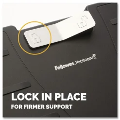 17.5 in. W x 13.13 in. D x 4.13 in. to 5.63 in. H Adjustable Locking Footrest with Microban - Black/Silver Office Furniture & Lighting