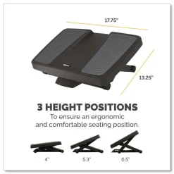 Sale 17.75 in. W x 13.25 in. D x 4 in. to 6.5 in. H HPS Ultimate Foot Support - Black/Gray Office Furniture & Lighting
