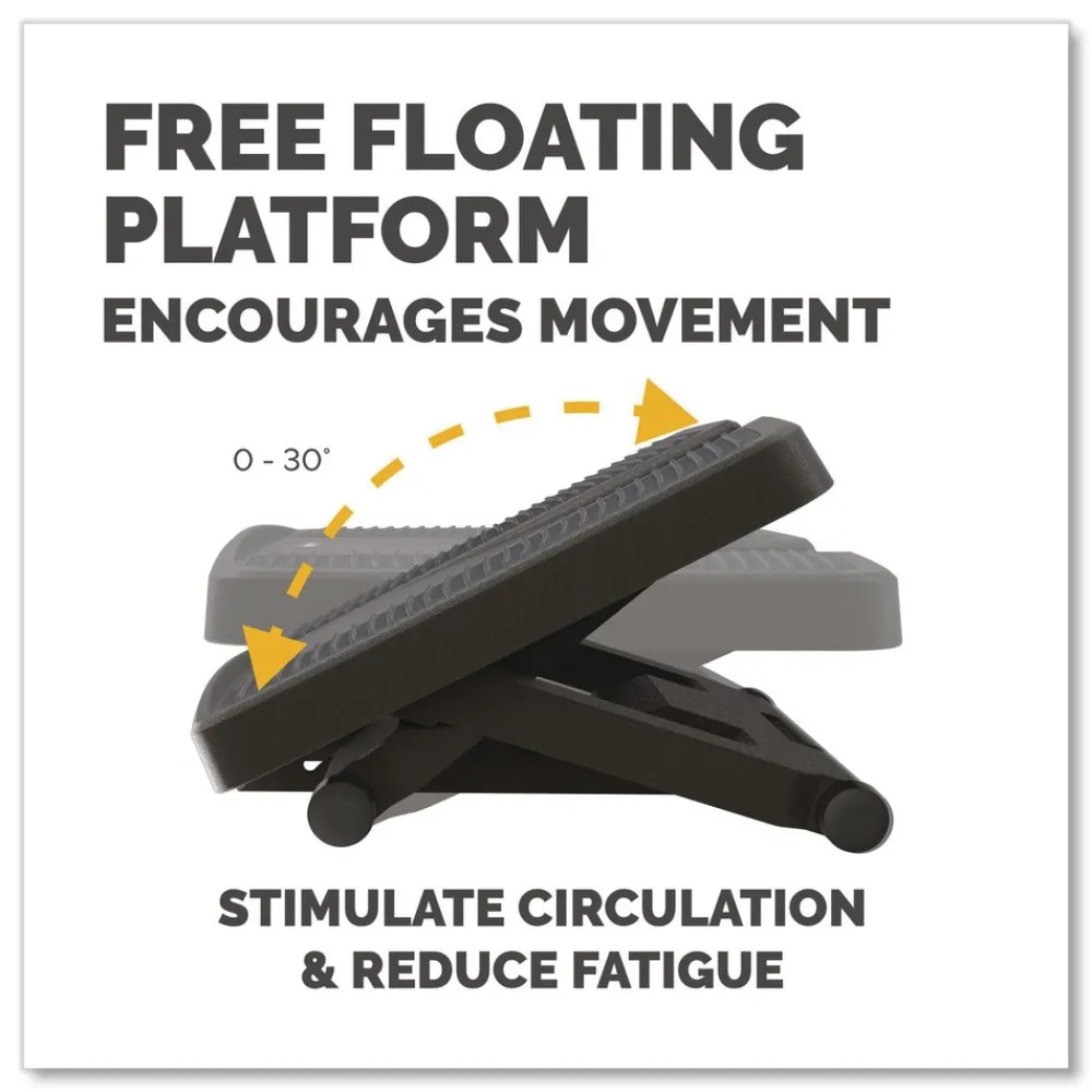 Sale 17.75 in. W x 13.25 in. D x 4 in. to 6.5 in. H HPS Ultimate Foot Support - Black/Gray Office Furniture & Lighting