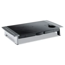 Clearance 27 in. x 14 in. x 4 in. to 6.5 in. Office Suites Premium Monitor Riser - Black/Silver Office Furniture & Lighting