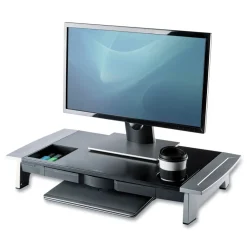 Clearance 27 in. x 14 in. x 4 in. to 6.5 in. Office Suites Premium Monitor Riser - Black/Silver Office Furniture & Lighting