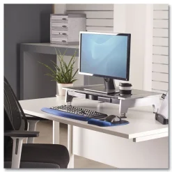 Clearance 27 in. x 14 in. x 4 in. to 6.5 in. Office Suites Premium Monitor Riser - Black/Silver Office Furniture & Lighting