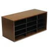 Discount 12 Section 29 in. x 11.88 in. x 12.94 in. Particle Board Desktop Sorter - Medium Oak Desk Accessories & Office Organizers