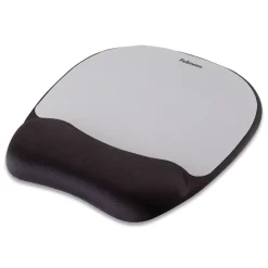 New 7.93 x 9.25 Memory Foam Mouse Pad with Wrist Rest - Black/Silver Office Furniture & Lighting