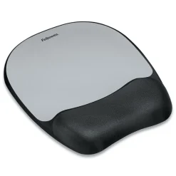New 7.93 x 9.25 Memory Foam Mouse Pad with Wrist Rest - Black/Silver Office Furniture & Lighting