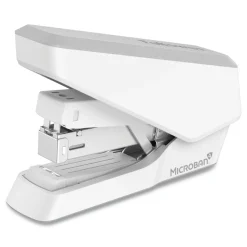 Online LX860 EasyPress 40-Sheet Capacity Half Strip Stapler with Antimicrobial Protection - Gray/White Office Staplers & Punches