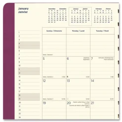 Best 17-Month: Aug 2025 to Dec 2026 10.88 in. x 8.5 in. Soft Touch Planner - Fuchsia Cover Calendars & Planners