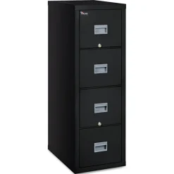 Outlet Patriot by 17.75 in. x 25 in. x 52.75 in. Insulated Fire File with 4 Legal/Letter Drawers - Black Office Furniture & Lighting