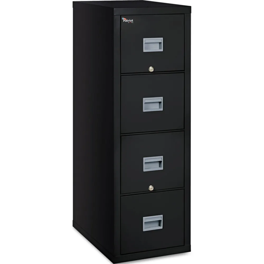 Outlet Patriot by 17.75 in. x 25 in. x 52.75 in. Insulated Fire File with 4 Legal/Letter Drawers - Black Office Furniture & Lighting