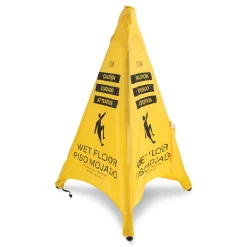 Online 3 in. x 2.5 in. x 30 in. Pop Up Safety Cone - Yellow Floor Signs