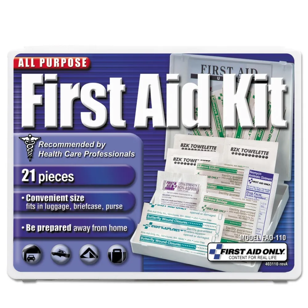 Online 4.75 x 3 All-Purpose First Aid Kit (21/Kit) Emergency Response