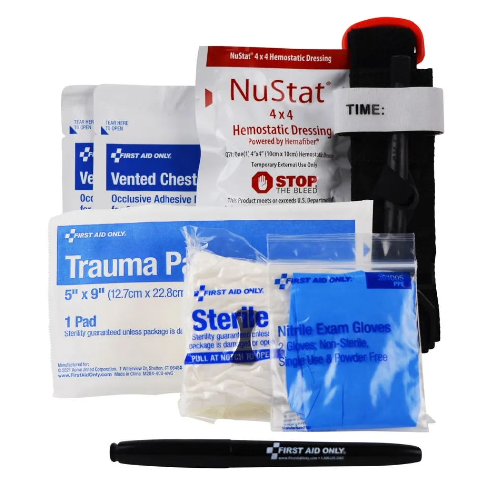 Clearance 11-Piece Critical Essentials Bleeding Control Kit for Limb, Chest and Torso Wounds Emergency Response