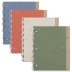 Online 11 in. x 8.5 in. Sheets Medium/College Rule 1-Subject Recycled Notebook - Randomly Assorted Cover Color Paper & Printables